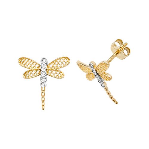 9ct Gold Dragonfly Stud Earrings