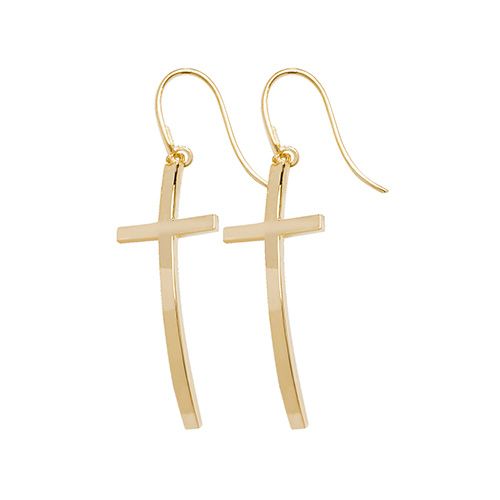 9ct Yellow Gold Fish Hook Drop Earrings