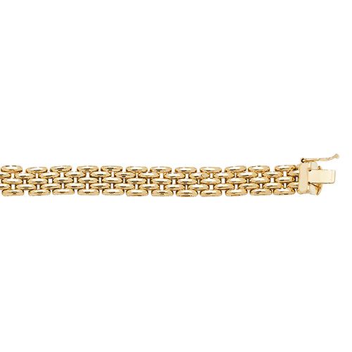 9ct Yellow Gold Ladies 7.5" Brick Link Bracelet