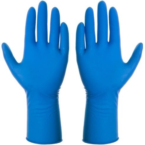 Перчатки резиновые синие (L,M,XL)