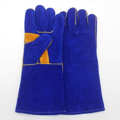 Перчатки-краги сварочные синие зима