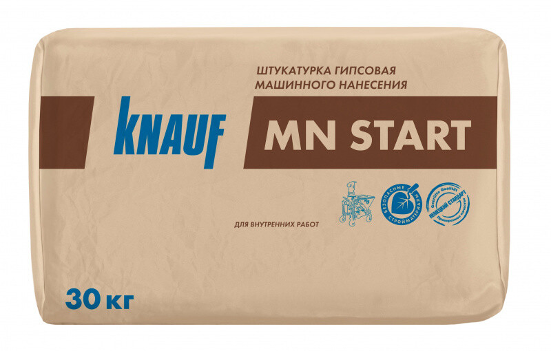 Штукатурка гипсовая машинного нанесения Кнауф МН Старт (Knauf MN Start),белая,30кг