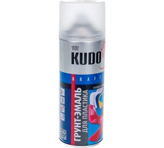 Грунт-эмаль аэроз. д/пластика "KUDO" черная RAL 9005 (520 мл)