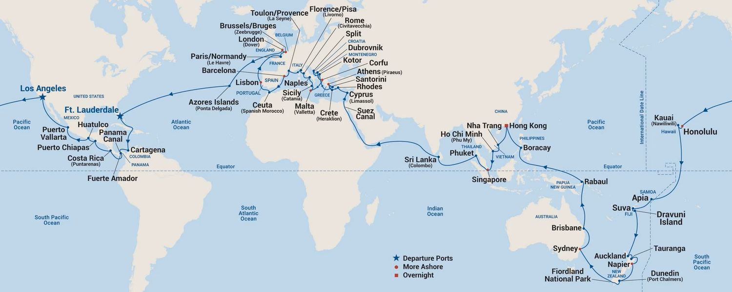 ​114-DAY WORLD CRUISE - Roundtrip Los Angeles