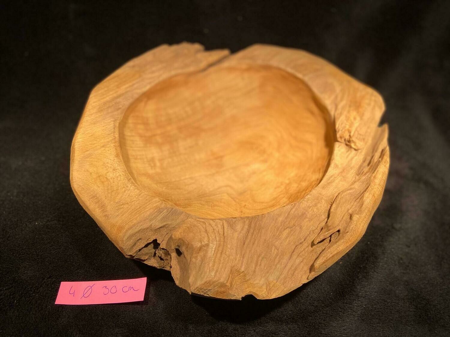 Teakhouten schaal robuust, doorsnede 30cm