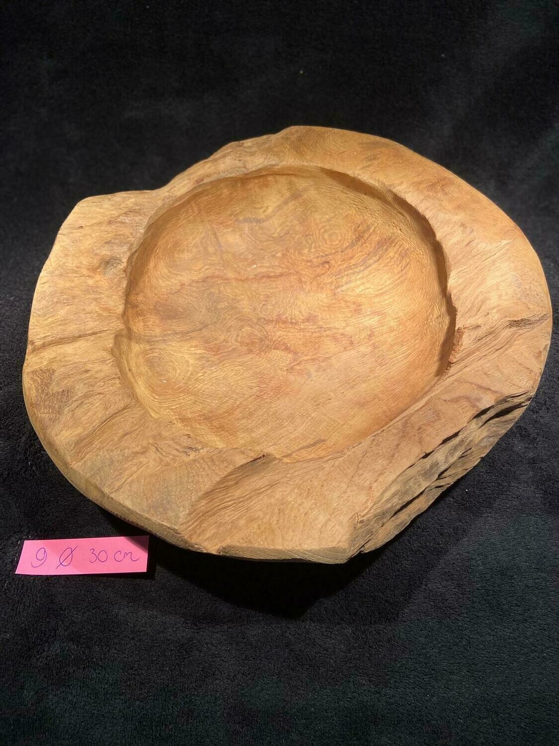 Teakhouten schaal robuust, doorsnede 30cm