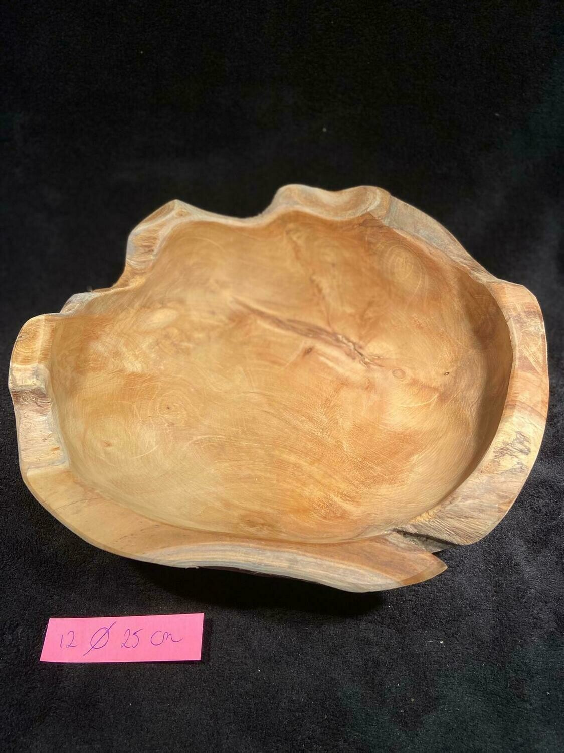 Teakhouten schaal slank, doorsnede 25cm