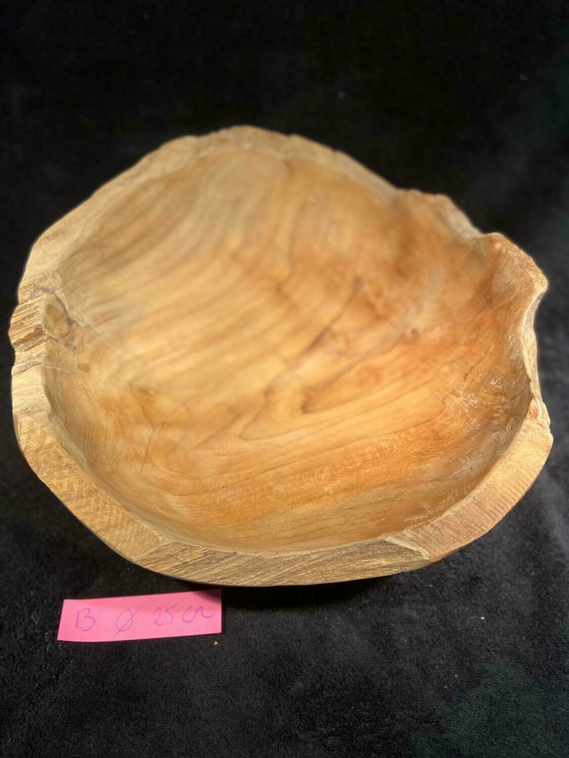 Teakhouten schaal slank, doorsnede 25cm