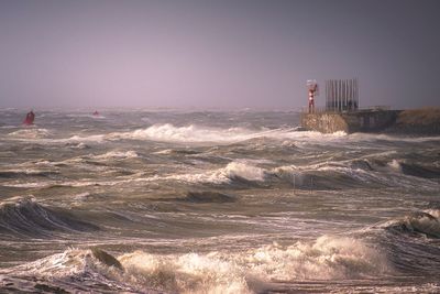 Storm lichtbaken Vlissingen