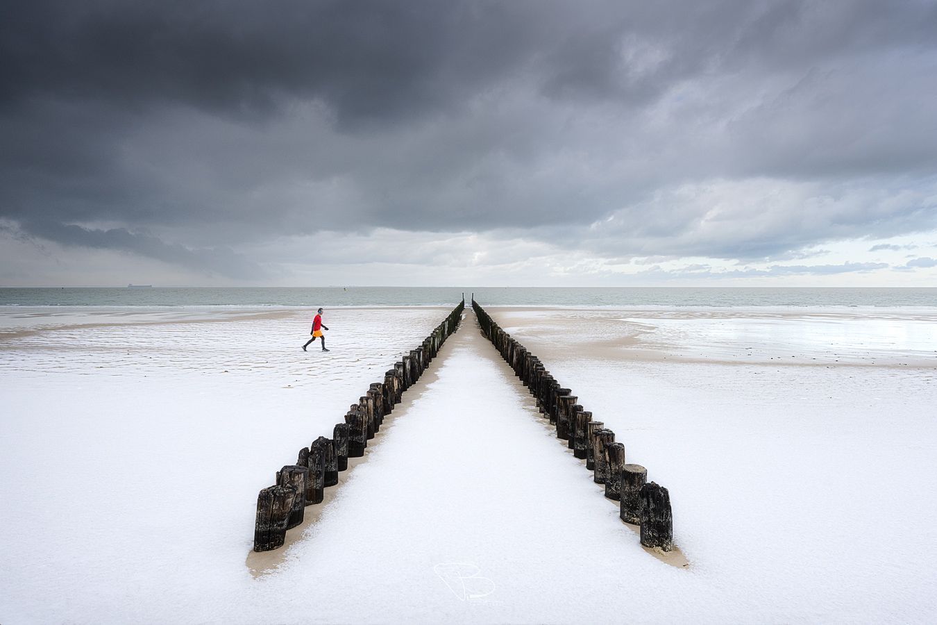 Golfbreker in de sneeuw