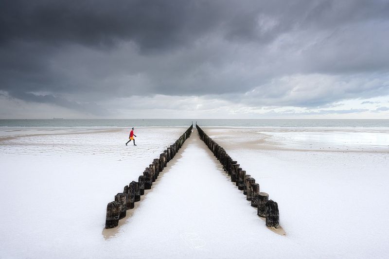 Golfbreker in de sneeuw