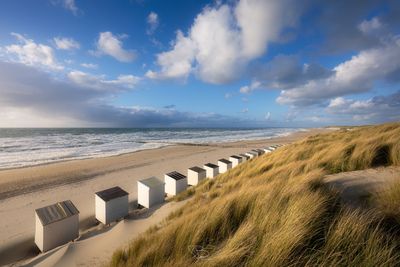 Strandhuisjes aan de Zeeuwse kust