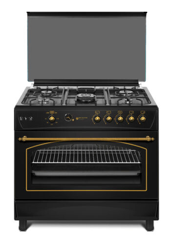 COCINA EAS ELECTRIC EFG9H60N HORNO DE 90CM RUSTICA NEGRA 5 FUEGOS WOK