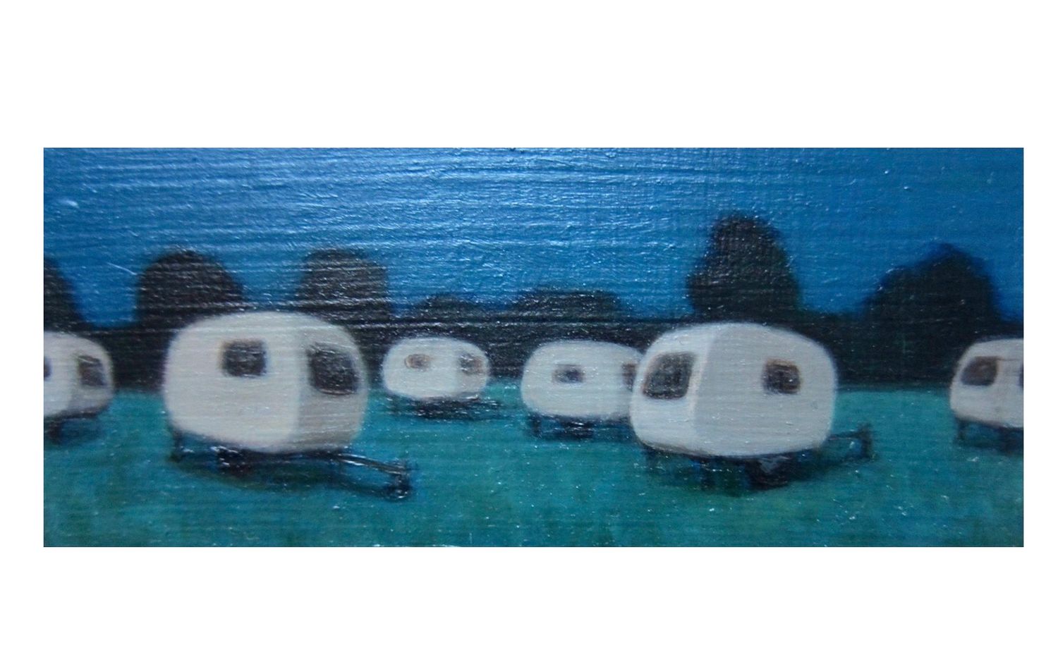 Caravans bij nacht