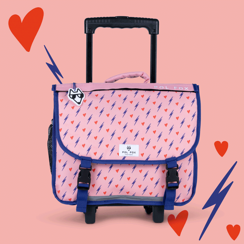 Cartable à roulettes 38cm HEART (réversible)