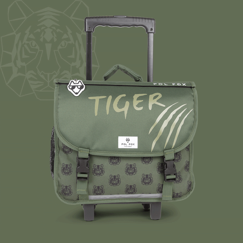 Cartable à roulettes 38cm TIGER (réversible)