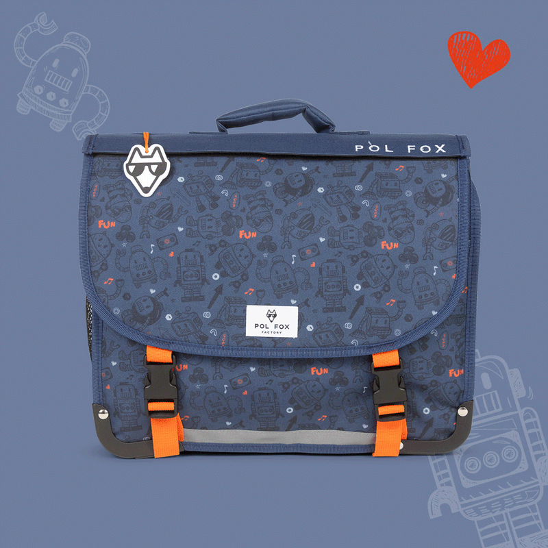 Cartable 35cm ROBOT (réversible)