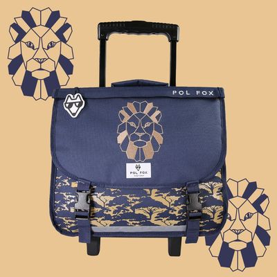 Cartable à roulettes 38 cm LION (réversible)