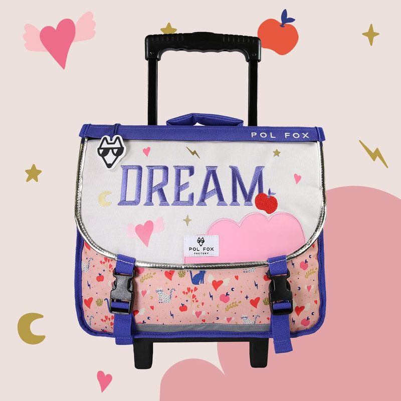 Cartable à roulettes 38 cm DREAM (réversible)