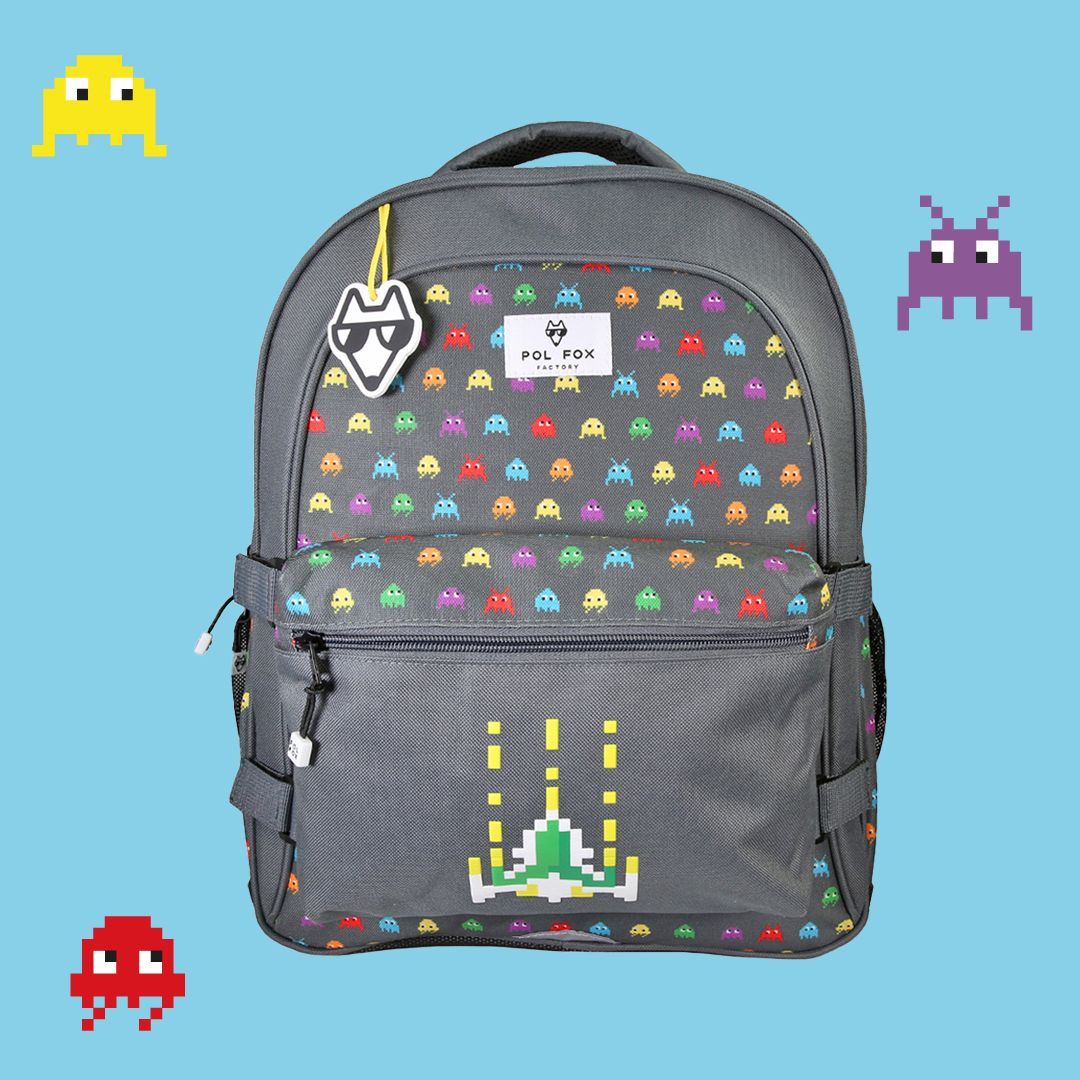 Sac à dos 2 compartiments SPACE INVADER (poche amovible et réversible)