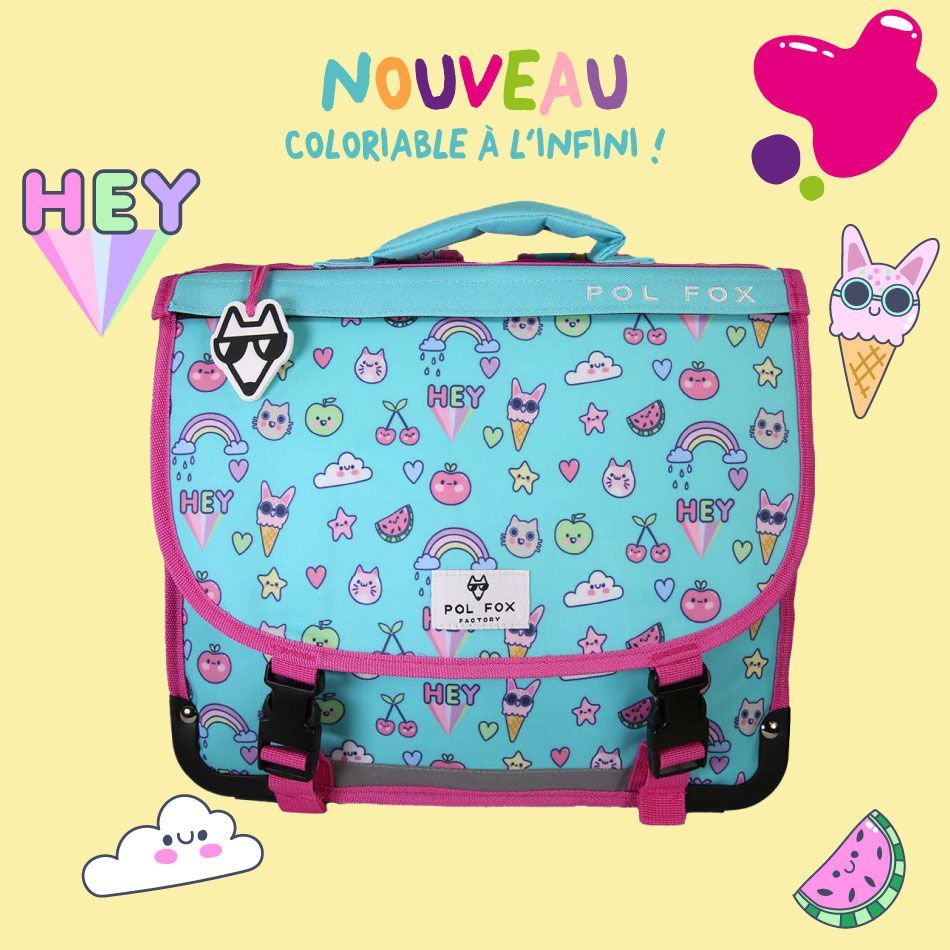 Cartable Kawaii 38cm (réversible)