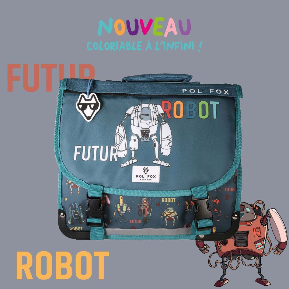 Cartable Robot 38cm (réversible)