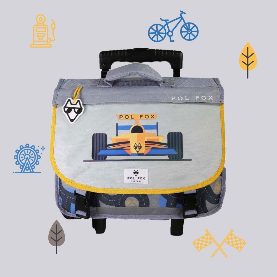 Cartable à roulettes 38 cm Race (réversible) Cartable à roulettes 38 cm Race (réversible)