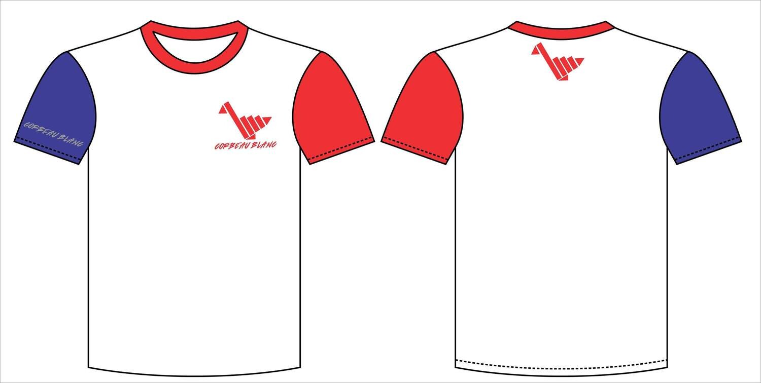 T-shirt Corbeau Blanc &quot;Bleu Blanc Rouge&quot;