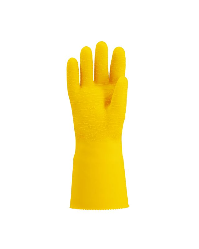 14” Yellow Textured Seamless Cotton-Lined Hand Specific Glove