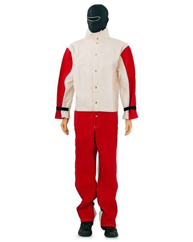 Red Leather / Cotton Blast Suit