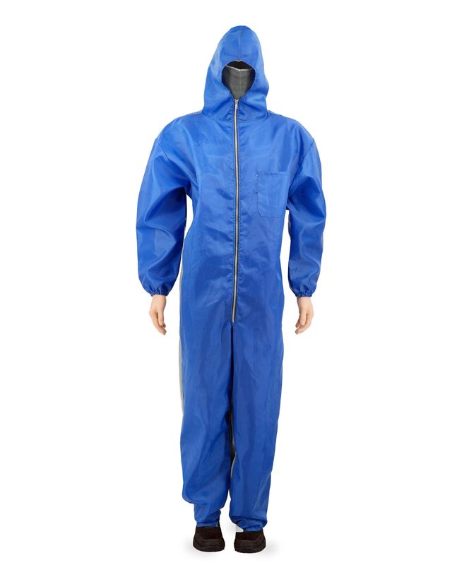 Blue Nylon Paint Suit with Hood