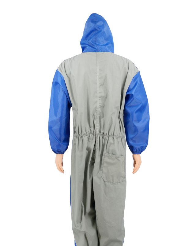 Blue Nylon Paint Suit with Hood
