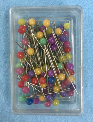 Box of Pins Multi- Colour Heads
