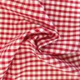 Gingham Polycotton 1/4” Red