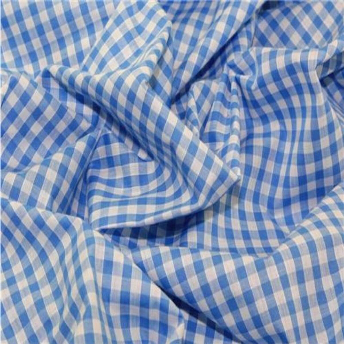 Gingham Polycotton 1/4” Sky Blue