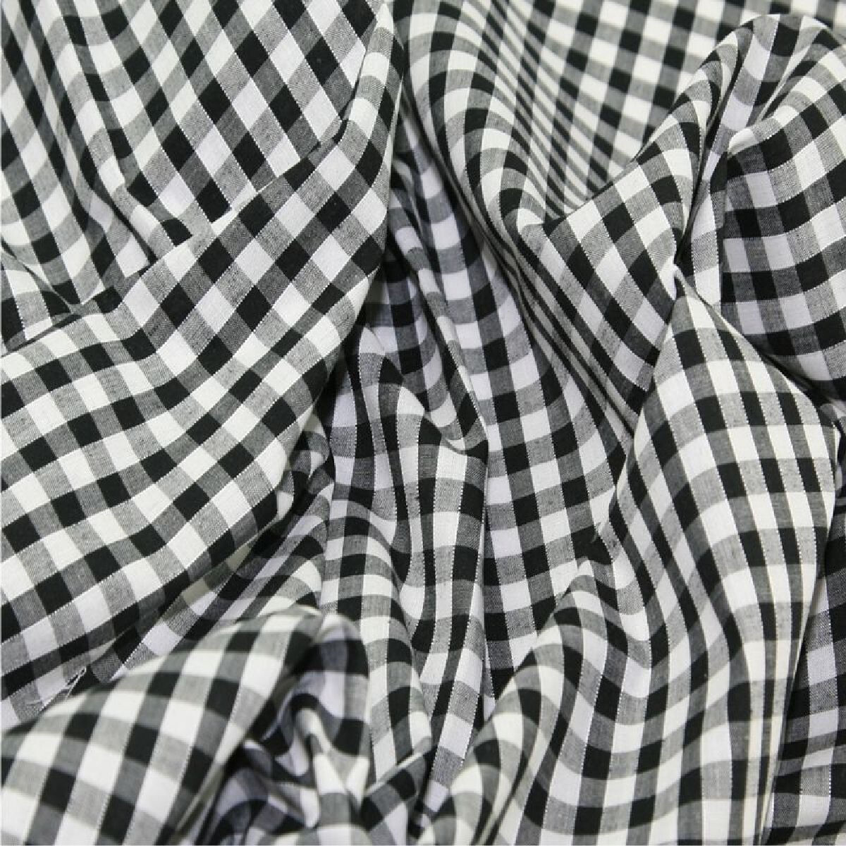 Gingham Polycotton 1/4” Black