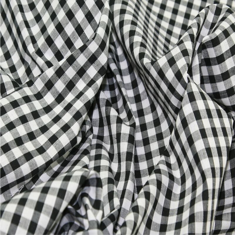 Gingham Polycotton 1/4” Black
