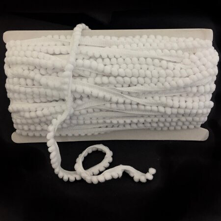 Pom Pom Mini Trim, Colour: White