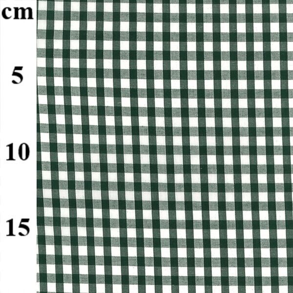 Gingham Polycotton 1/4” Bottle Green
