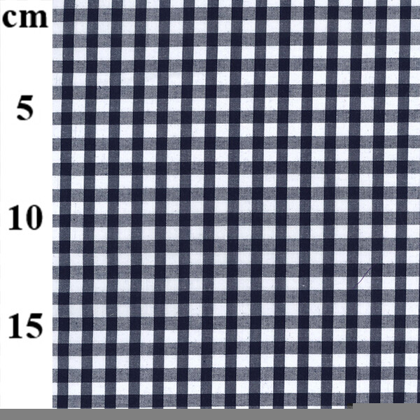 Gingham Polycotton 1/4” Navy Blue