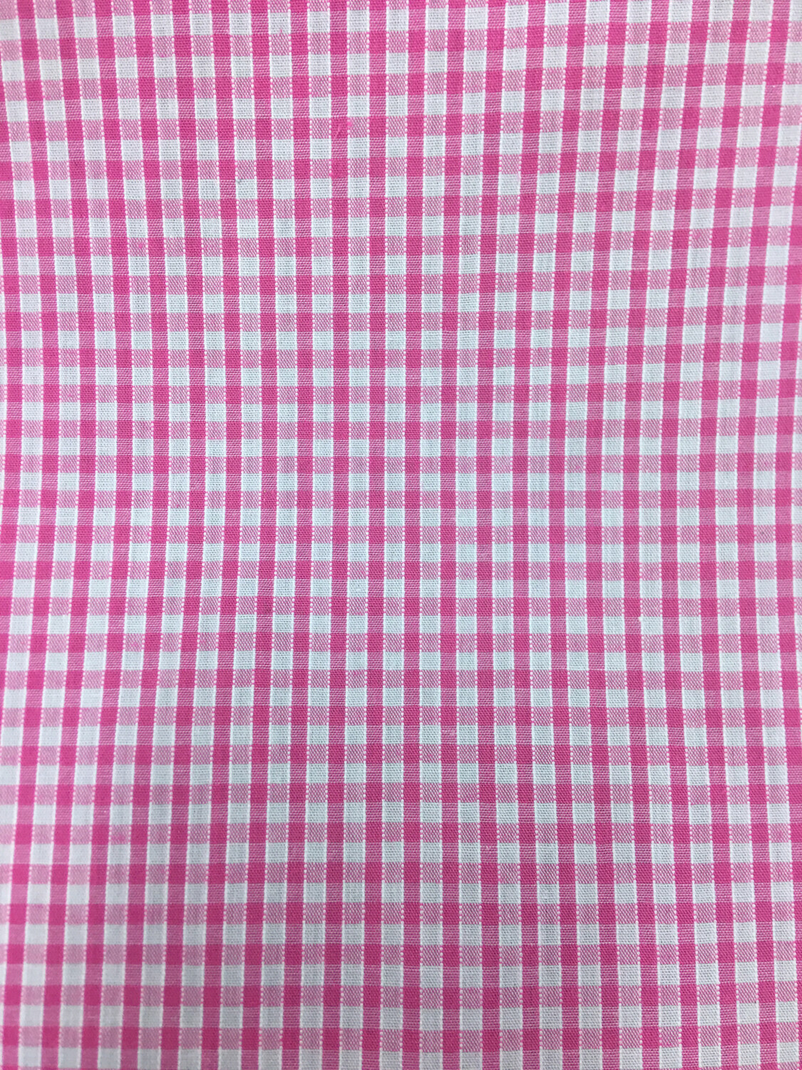 Gingham Polycotton 1/8” Baby Pink