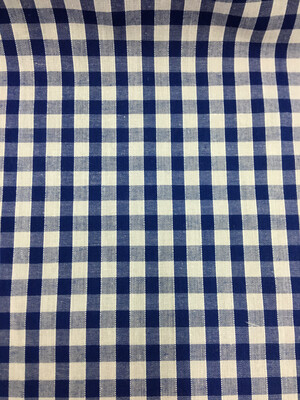 Gingham Polycotton 1/4” Royal Blue