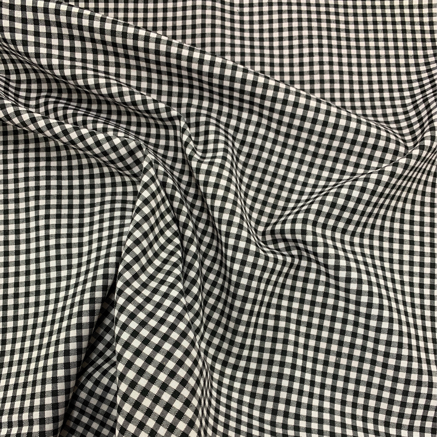 Gingham Polycotton 1/8” Black