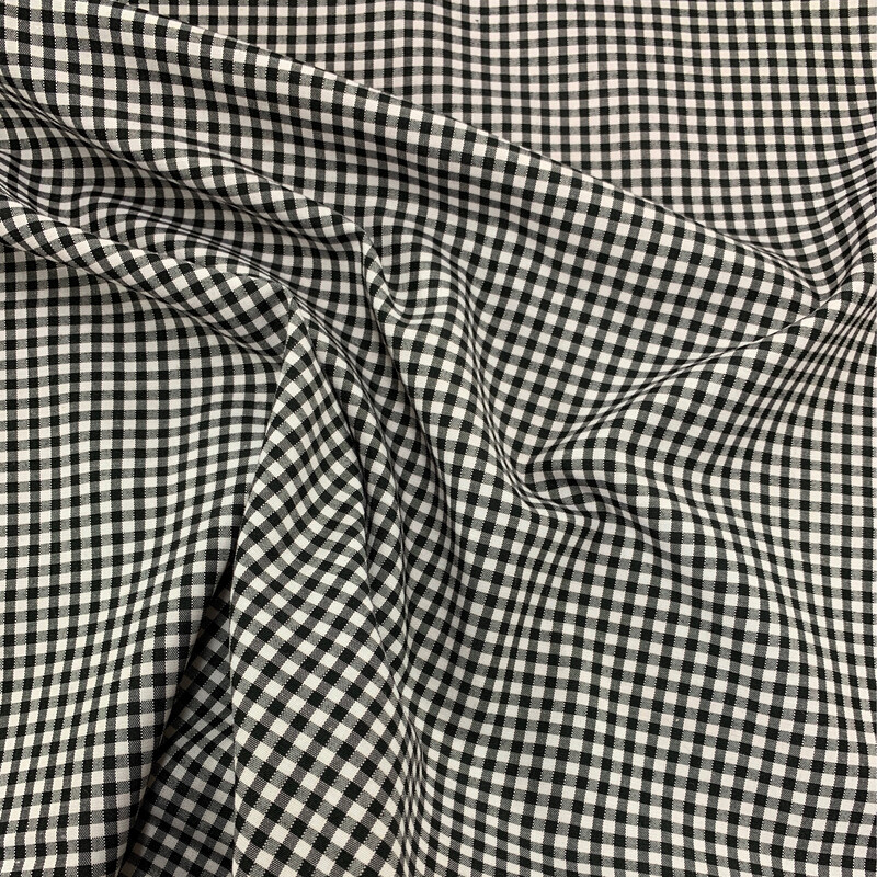 Gingham Polycotton 1/8” Black
