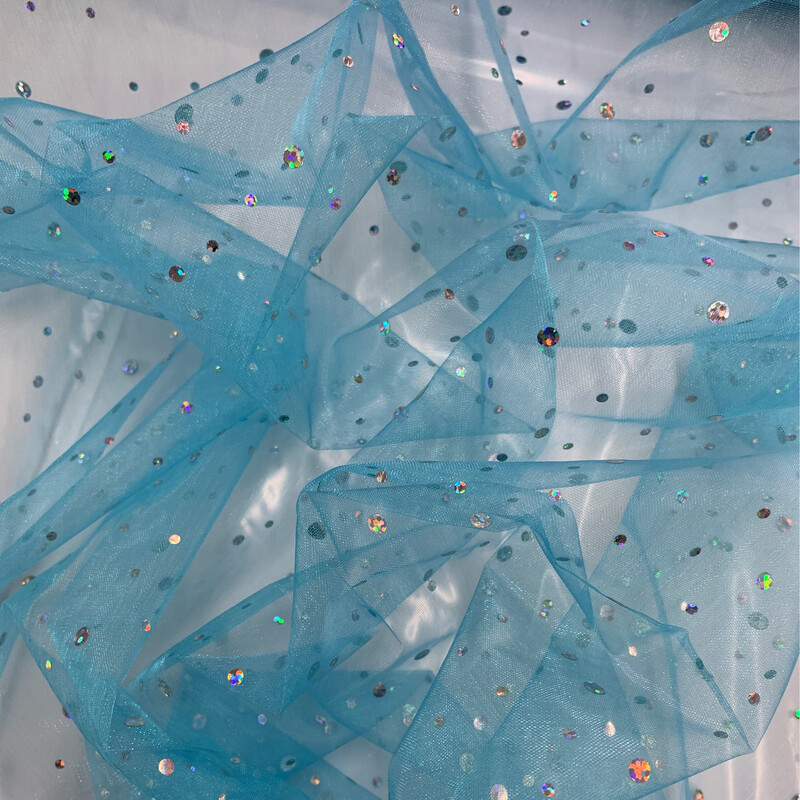 Sequin Organza Turquoise 