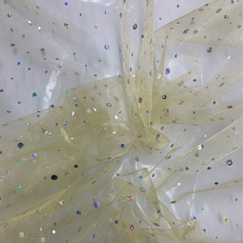 Sequin Organza Light Gold