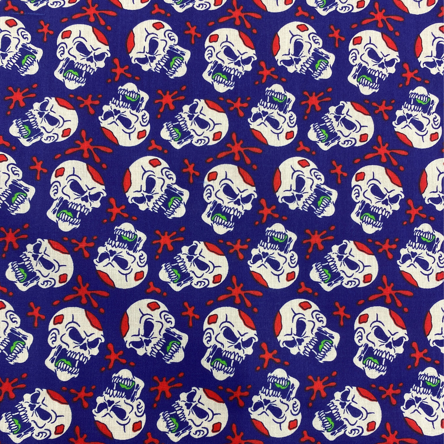 Halloween Skull Print Blue