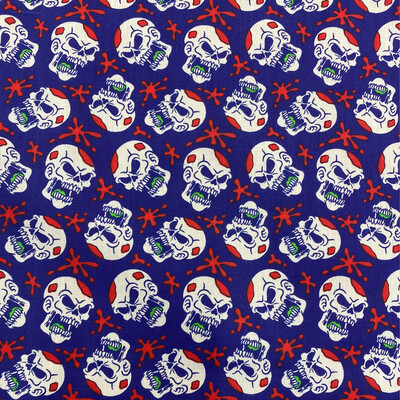 Halloween Skull Print Blue