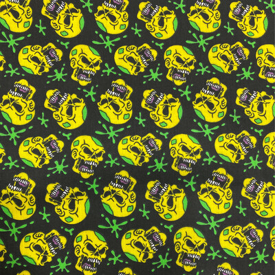 Halloween Skull Print Yellow