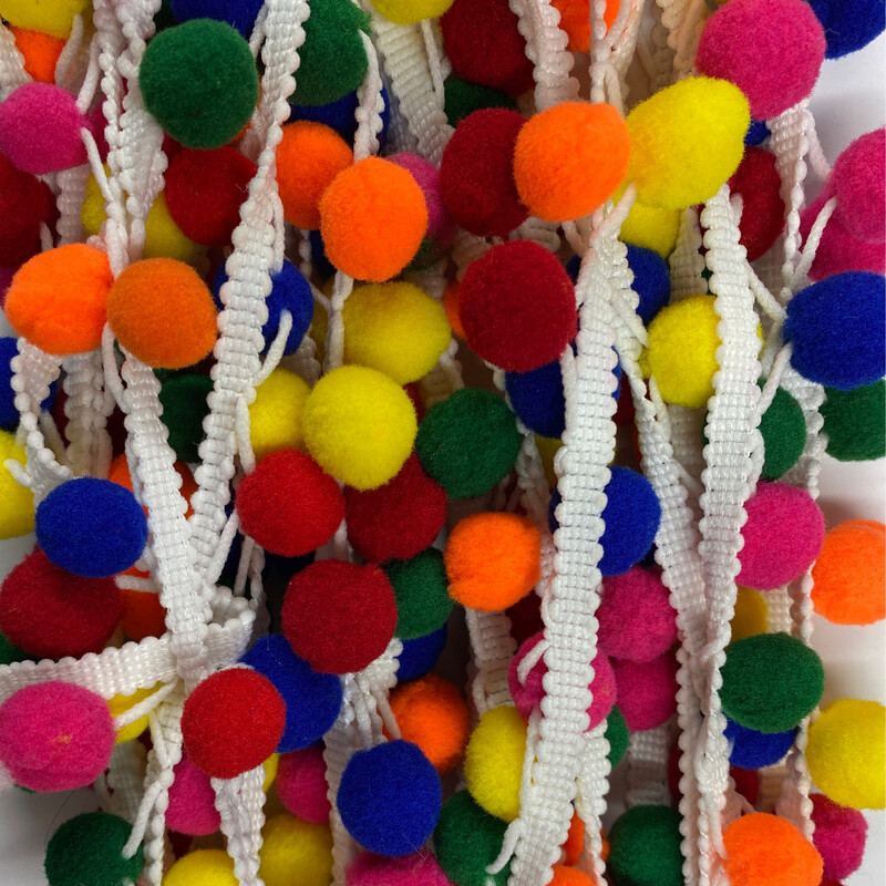 Multi Colour Pom Pom Trim